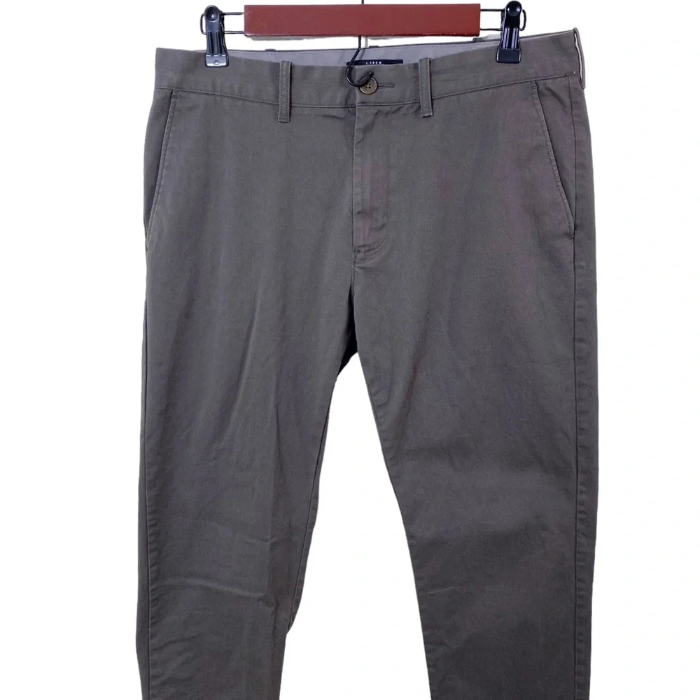 J.Crew Mercantile Flex Khaki Chino Pants Men's Slim 31 x 30 Flat Front Gray